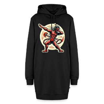 Dabbender Teufel Lustiges Dabbing Design Kostüm - Hoodie-Kleid - Schwarz - Vorne