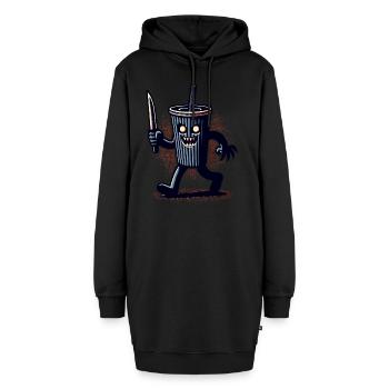 Scary Psycho Drinking Cup Boissons - Sweat-shirt à capuche long Femme - noir - Devant