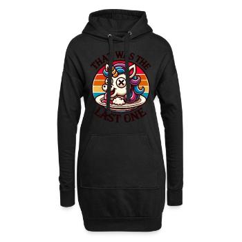 Witziger Einhorn Spruch Dunkler Humor Lustiger - Hoodie-Kleid - Schwarz - Vorne