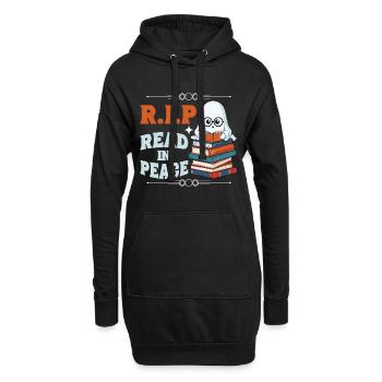 mignon amateur de livres fantôme drôle de dicton - Sweat-shirt à capuche long Femme - noir - Devant