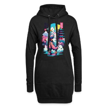 Samurai Duck Aesthetic Vaporwave Style Japanese - Hoodie Dress - black - Front
