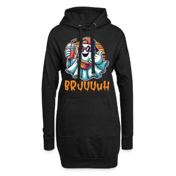 Unheimliches Lustiges Halloween Gespenst - Hoodie-Kleid - Schwarz - Vorne