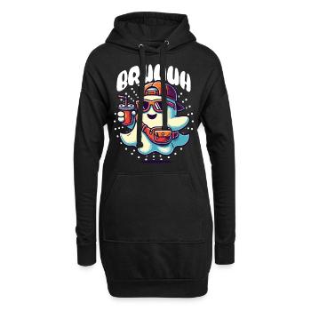 Unheimliches Lustiges Halloween Gespenst - Hoodie-Kleid - Schwarz - Vorne