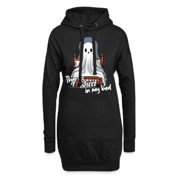 Drap d’Halloween au lit drôle de dicton - Sweat-shirt à capuche long Femme - noir - Devant