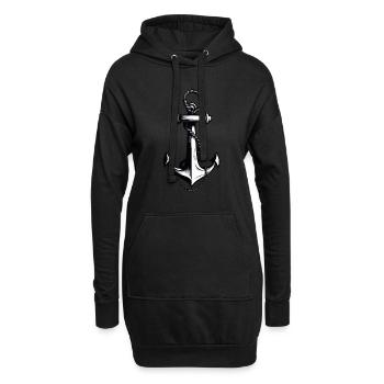 Esthétique Ancre Design Hobby Pêcheur Marin - Sweat-shirt à capuche long Femme - noir - Devant