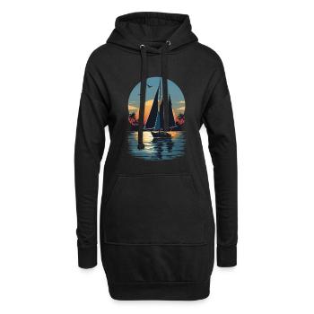 Voile au coucher du soleil - Sweat-shirt à capuche long Femme - noir - Devant