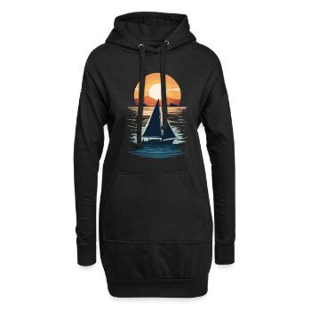Coucher de soleil Sailing Adventure Sea - Sweat-shirt à capuche long Femme - noir - Devant