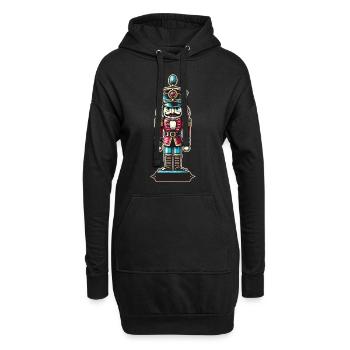 Casse-Noisette de Noël style rétro - Sweat-shirt à capuche long Femme - noir - Devant