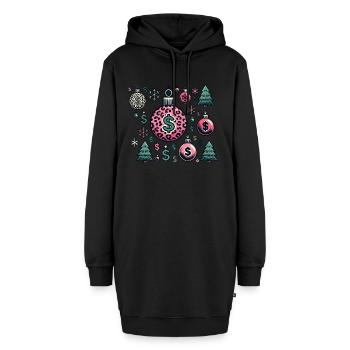 Weihnachtskugeln Dollar Symbole - Hoodie-Kleid - Schwarz - Vorne