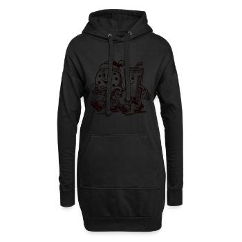 Mascotte Vintage de Noël Joy - Sweat-shirt à capuche long Femme - noir - Devant