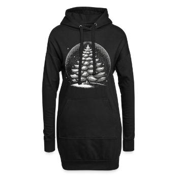 Œuvre d’art de sapin de Noël atmosphérique - Sweat-shirt à capuche long Femme - noir - Devant