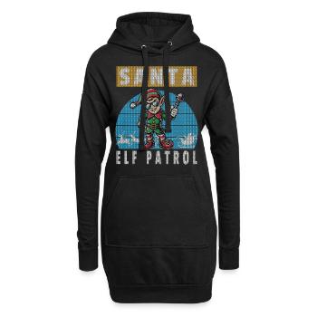 Noël Père Noël Patrouille Patrouille Tricot - Sweat-shirt à capuche long Femme - noir - Devant
