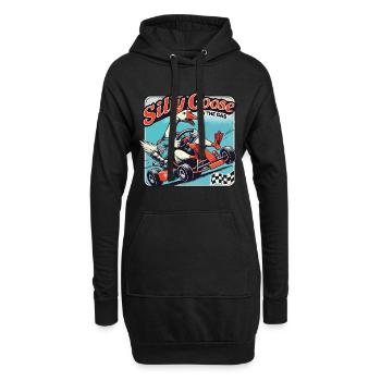 Silly Goose sur l’accélérateur dans un kart - Sweat-shirt à capuche long Femme - noir - Devant