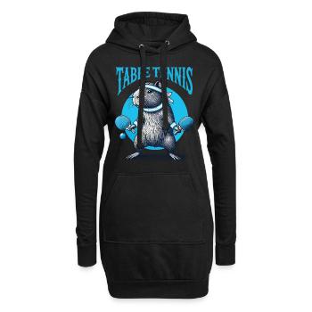 Capybara Lustiges Tischtennis Abenteurer - Hoodie-Kleid - Schwarz - Vorne