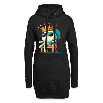 Drôle de dessin animé balle de tennis de table King Fun - Sweat-shirt à capuche long Femme - noir - Devant