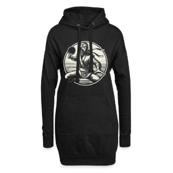 Retro Ninja Table Tennis Player Artwork Design - Hoodie Dress - black - Front