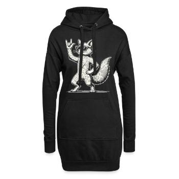 Funny Fox Heavy Metal Concert Design - Sweat-shirt à capuche long Femme - noir - Devant