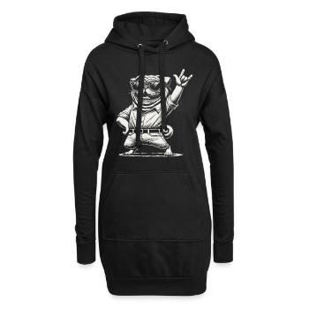 Lustiges Rock Musik Heavy Metal Festival Retro - Hoodie-Kleid - Schwarz - Vorne