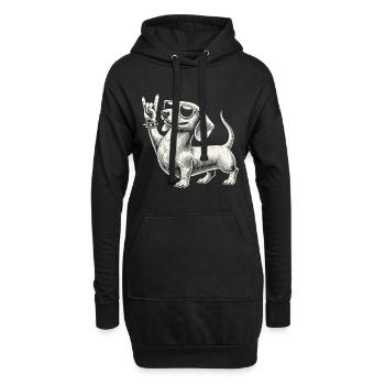 Cooler Dackel Rock Musik Heavy Metal Festival Spaß - Hoodie-Kleid - Schwarz - Vorne