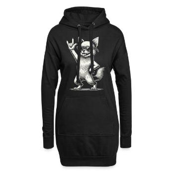 Festival de musique rock drôle chien chihuahua - Sweat-shirt à capuche long Femme - noir - Devant