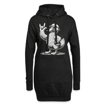 Heavy Metal Ente lustiger Festival Spaß - Hoodie-Kleid - Schwarz - Vorne