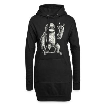 Faultier Rock Musik Heavy Metal Konzert Festival - Hoodie-Kleid - Schwarz - Vorne