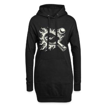 Raquettes de tennis de table Flammes Jeu de tennis de table - Sweat-shirt à capuche long Femme - noir - Devant