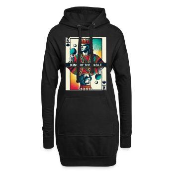 Rétro jouer au ping-pong king - Sweat-shirt à capuche long Femme - noir - Devant