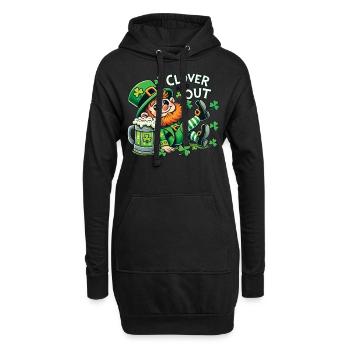 clover and out St. Patrick's Day Spaß - Hoodie-Kleid - Schwarz - Vorne