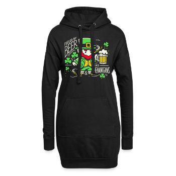 St. Patrick's Day Spaß Mit Bier Und Scherzen - Hoodie-Kleid - Schwarz - Vorne