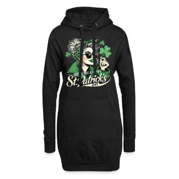 Style irlandais pour la Saint-Patrick - Sweat-shirt à capuche long Femme - noir - Devant