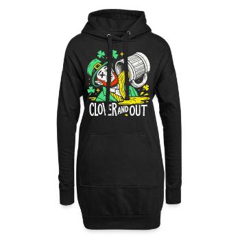 clover and out St. Patrick's Day Spaß - Hoodie-Kleid - Schwarz - Vorne