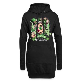Irlandais Vous Célébrez la Saint-Patrick avec style - Sweat-shirt à capuche long Femme - noir - Devant