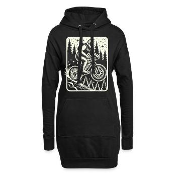 Aventure à vélo avec Bigfoot dans la forêt - Sweat-shirt à capuche long Femme - noir - Devant