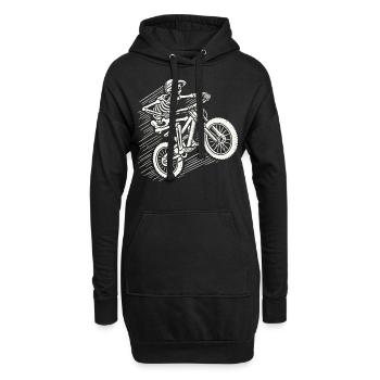 Skeleton Vélo Aventure VTT Rétro - Sweat-shirt à capuche long Femme - noir - Devant
