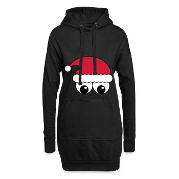 Le père noël - Sweat-shirt à capuche long Femme - noir - Devant