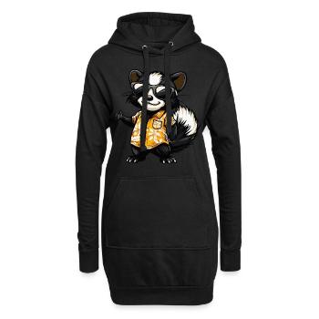 Stinktier Lustig Sommer - Hoodie-Kleid - Schwarz - Vorne