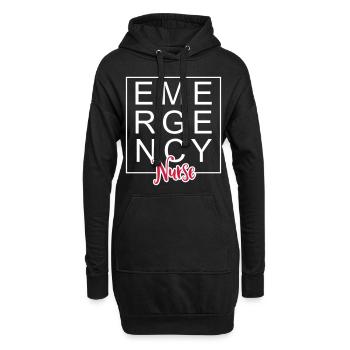 Krankenschwester - Hoodie-Kleid - Schwarz - Vorne