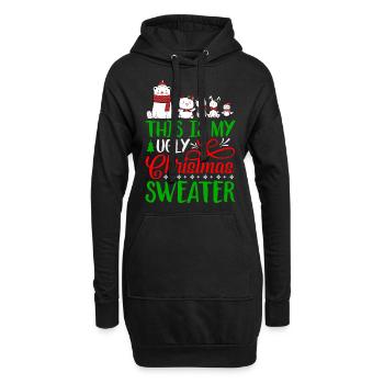 C’est mon moche pull de Noël drôle - Sweat-shirt à capuche long Femme - noir - Devant