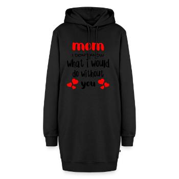 Muttertag, Muttertag, Muttertag, Muttertag - Hoodie-Kleid - Schwarz - Vorne - AI Model Female 172 light (172cm)
