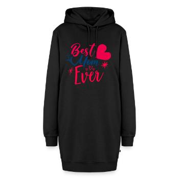 Muttertag, Muttertag, Muttertag, Muttertag - Hoodie-Kleid - Schwarz - Vorne - AI Model Female 172 light (172cm)