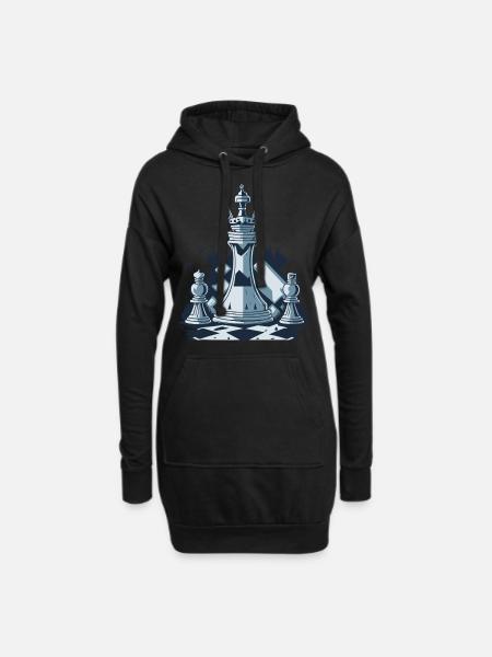 Schach - Hoodie-Kleid - Schwarz