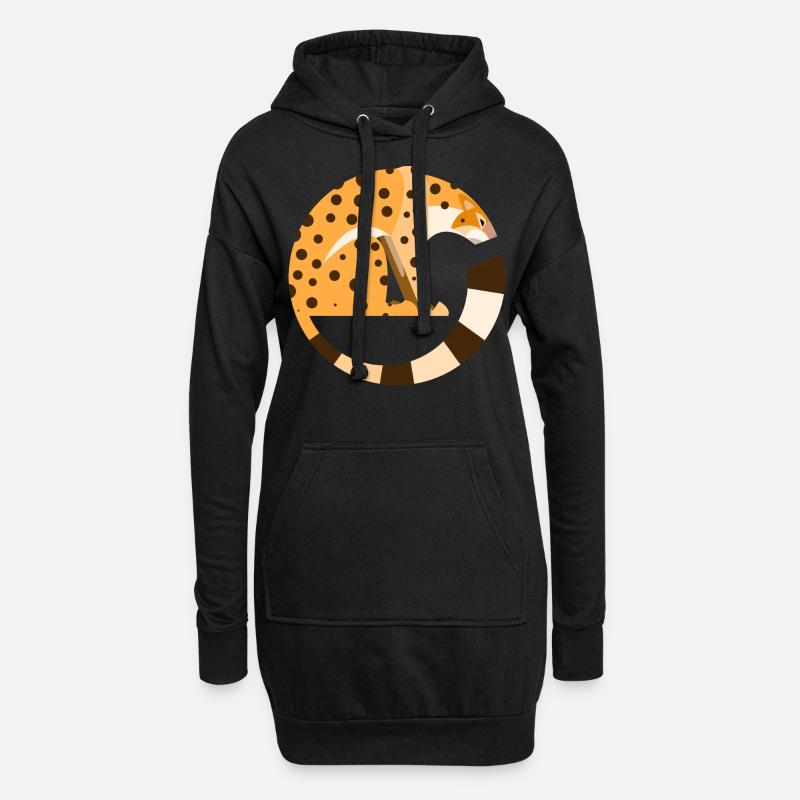 Leopard - Hoodie-Kleid - Schwarz