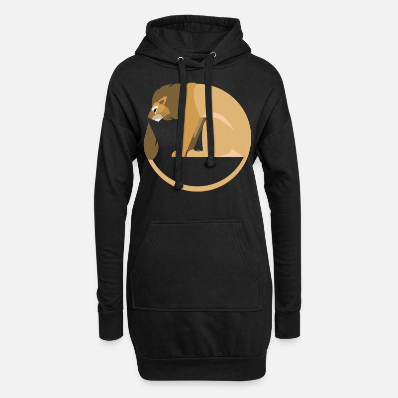 Löwe - Hoodie-Kleid - Schwarz
