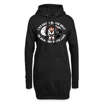 ICH HABE EINEN SCHWARZEN GÜRTEL IM UMGANG MIT DEM LEBEN - Hoodie-Kleid - Schwarz - Vorne