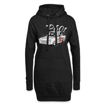  601 - Sweat-shirt à capuche long Femme - noir - Devant