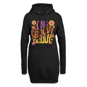 Un papa groovy, un papa génial - Sweat-shirt à capuche long Femme - noir - Devant