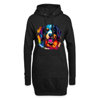 Bouvier bernois aux couleurs de l’arc-en-ciel - Sweat-shirt à capuche long Femme - noir - Devant