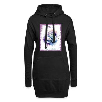 Zodiac Signs in Watercolor: Pisces the Fish - Hoodie Dress - black - Front