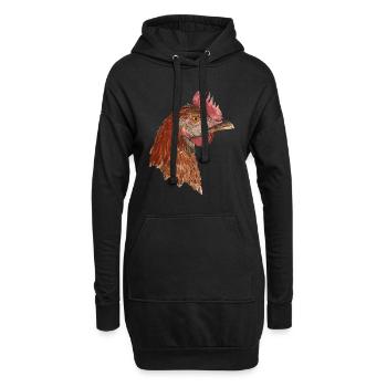 Poule Rhode Iceland Red Farmer Farmer - Sweat-shirt à capuche long Femme - noir - Devant